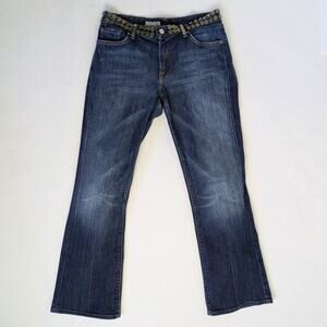 7FAM x Zac Posen Jeans 31 Blue Studded Bootcut Low Rise Y2K Vtg